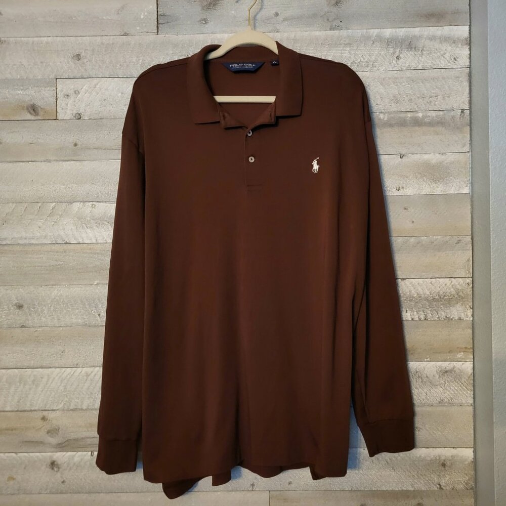 Ralph Lauren Polo Golf Pima Cotton Shirt Preppy Long Sleeve Logo.